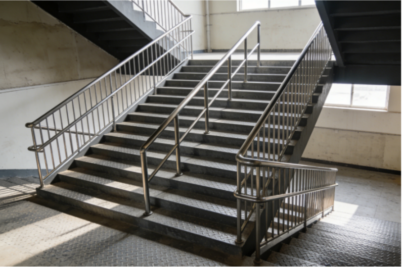 疏散樓梯凈寬超過一定數(shù)值，應(yīng)加裝中間扶手